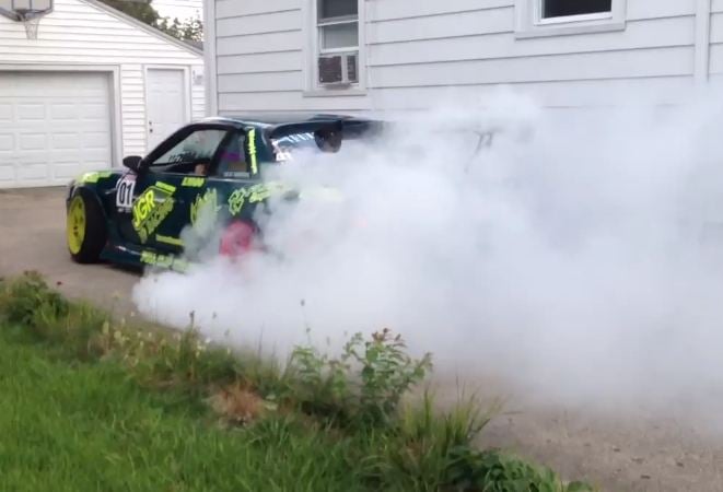 Video: East Meets West In Epic Driveway Burnout