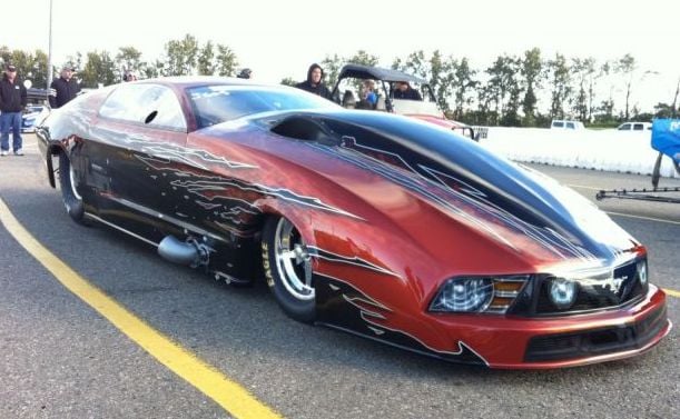 Video: Canadian Pro Mod Mustang Catches Fire On First Full Pass - Dragzine