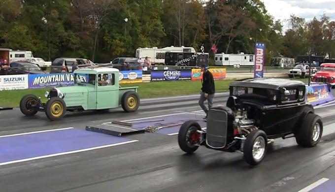 Video: Wild '30 Ford Roadster Crash At The Jalopy Drags