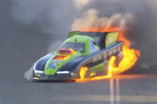 Video: Aussie Begley Rides Out Raging Funny Car Inferno