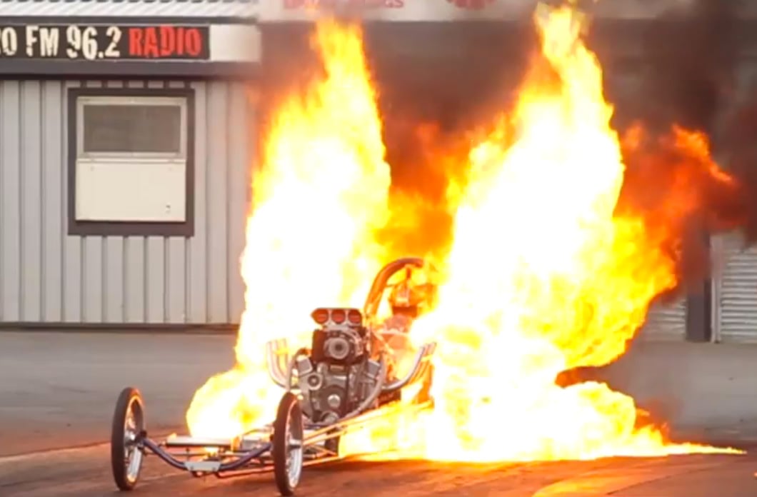 Video: Awesome Brits Doing Awesome Fire Burnouts At Santa Pod