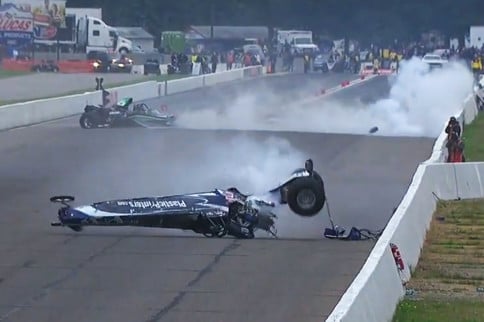 Video: Top Dragster Double-Crash In Both Lanes At Brainerd