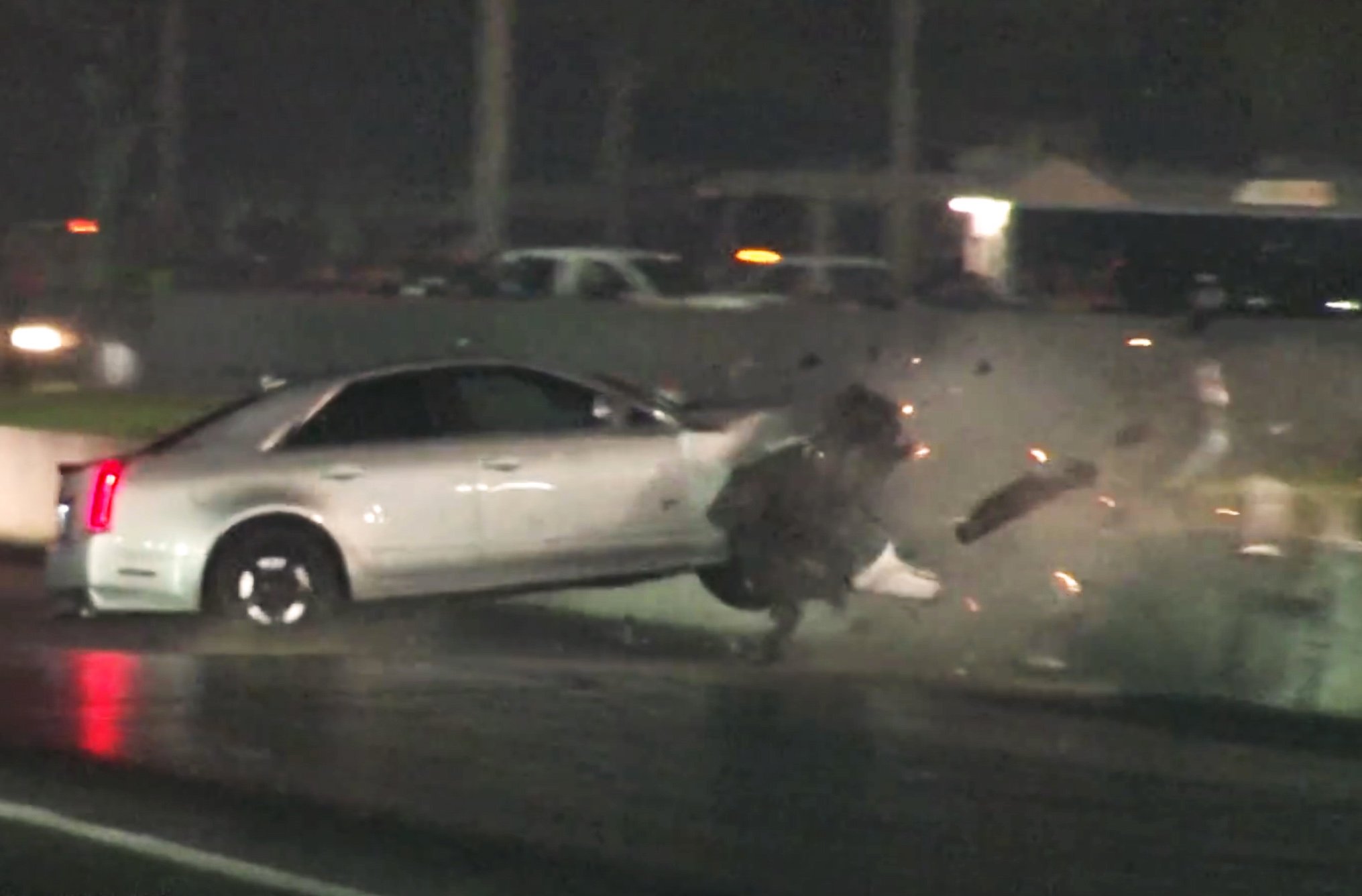 10-Second Cadillac CTS-V Slams The Wall At Orlando Grudge Race