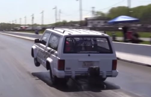 Video: Wild Wheelstanding 8-Second Jeep Cherokee