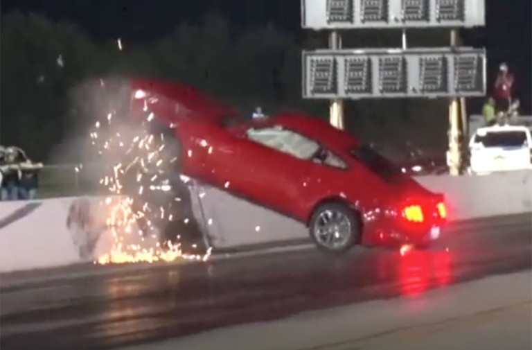 Video: Blown 2015 Mustang Takes Brutal Head-On Hit At No-Prep Race