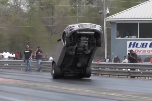 Video: Neal Smith's Violent Wheelstand at Hub City Dragway