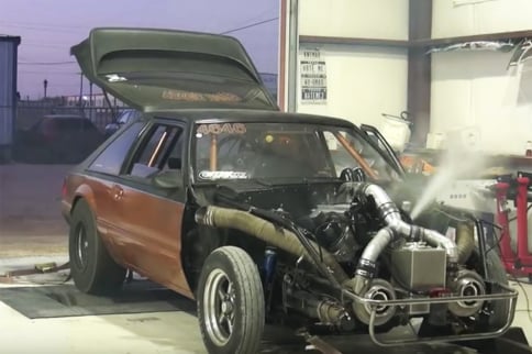 Video: Twin Turbo 'Stang Breaks Engine On Chassis Dyno At Full Tilt!