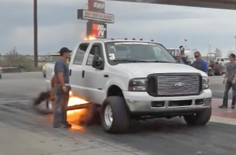 Watch This MASSIVE Exhaust Backfire On A 1,000+ HP Diesel Drag Truck