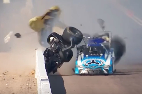 Video: John Force, Jonnie Lindberg Tangle In Wild Phoenix Crash!