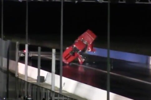 Watch Pro Mod Racer Andy Robinson's Acrobatic Crash At Santa Pod!