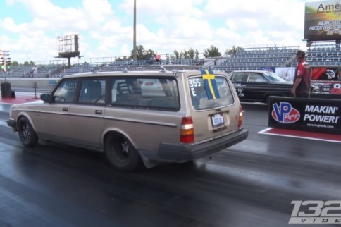 Video: Street Legal Volvo Wagon Lays Down Eight Second Passes
