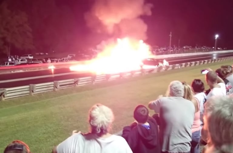 Video: Fiery Crash At JJ Da Boss Arm Drop Event
