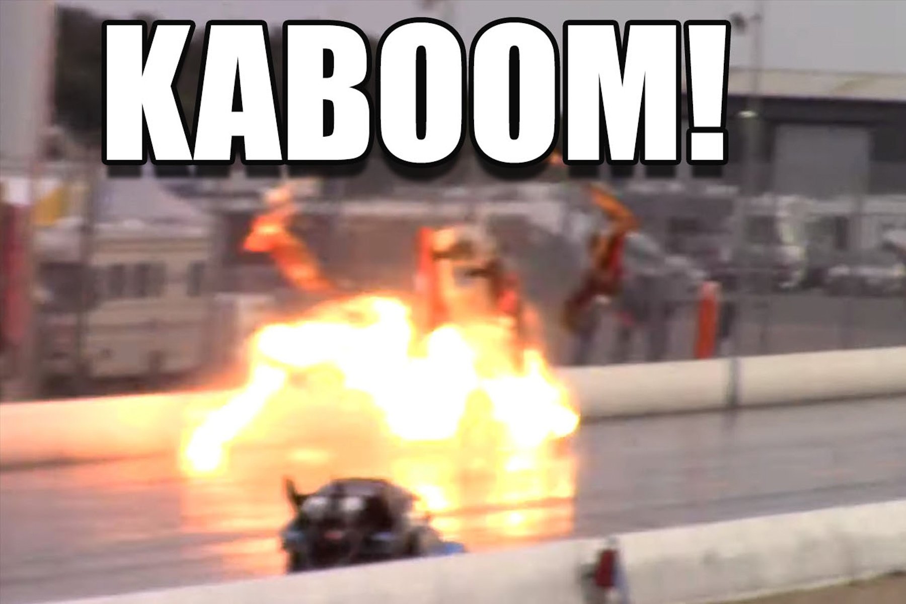 KABOOM! Massive Explosion Shreds Funny Car Body At Santa Pod Raceway