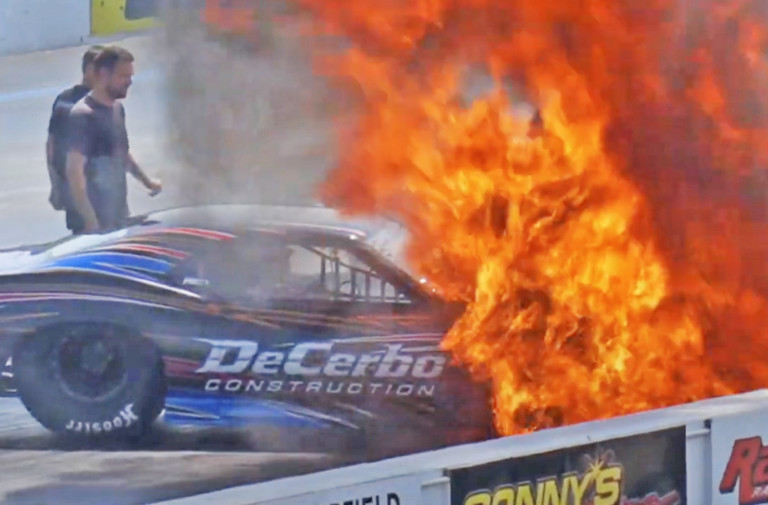 VIDEO: John DeCerbo's Camaro Goes Up In Flames At PDRA Virginia