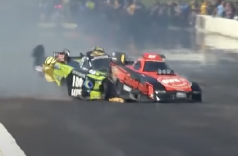 WATCH: NHRA Funny Car Drivers Hitch Up In Wild Topeka Incident