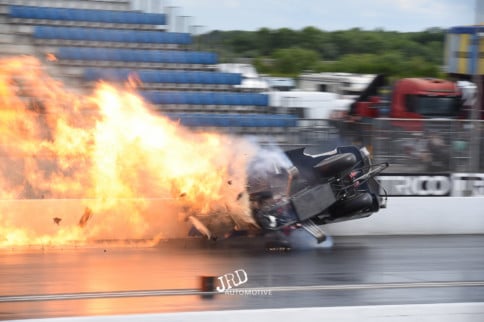 VIDEO: U.K. Funny Car Racer Unhurt In Violent, Fiery Crash