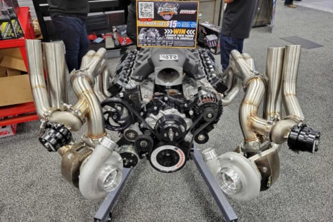 Building The Twin-Turbo Godzilla Giveaway Engine At The PRI Show